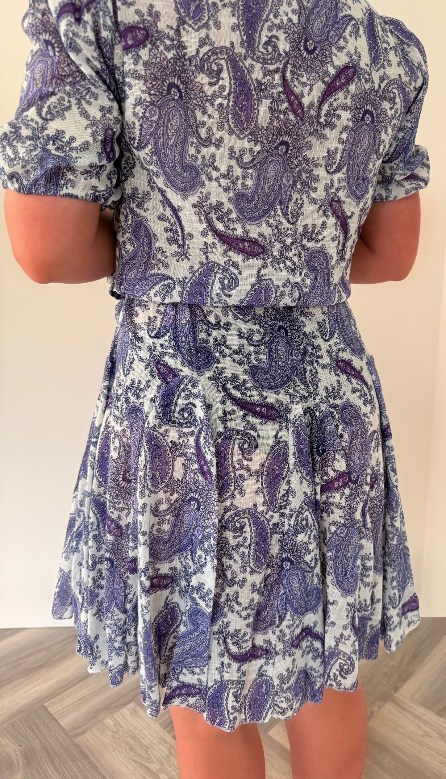 The Elodie Shirt Dress in Lilac Paisley