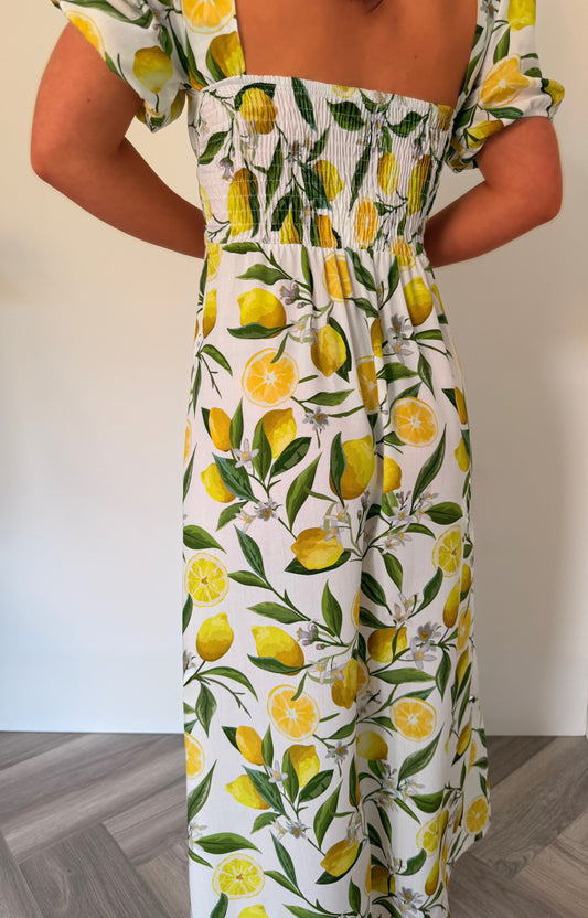 Sophie Maxi Dress in Lemon Print